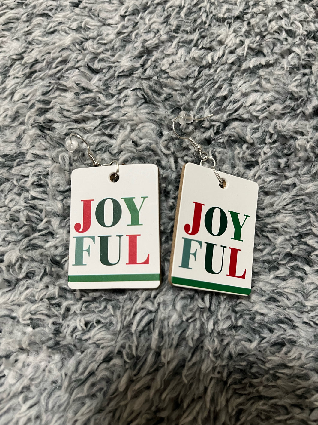 Joyful wooden earrings