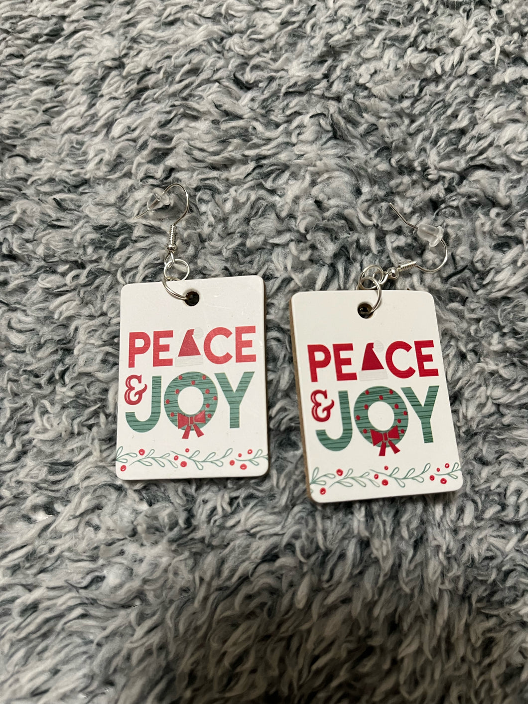 Peace & Joy wooden earrings